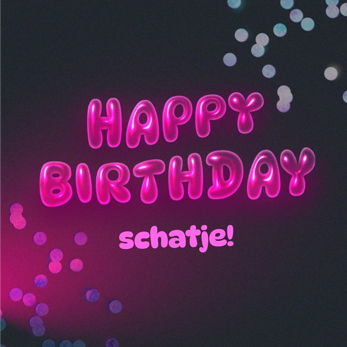 Greetz | Verjaardagskaart | 3D typografie | Schatje