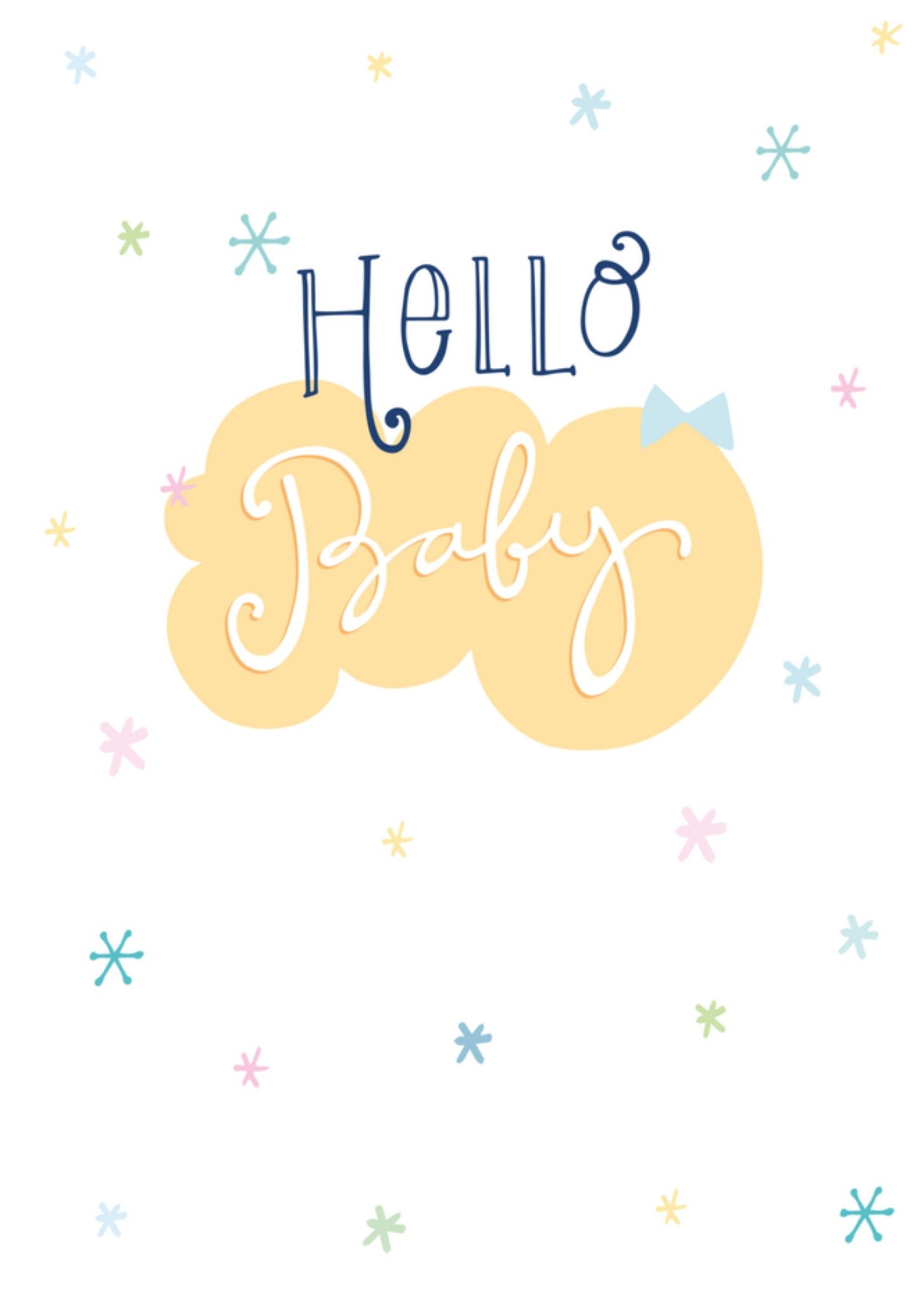 Geboortekaart Hello baby Kaart Funny Side Up