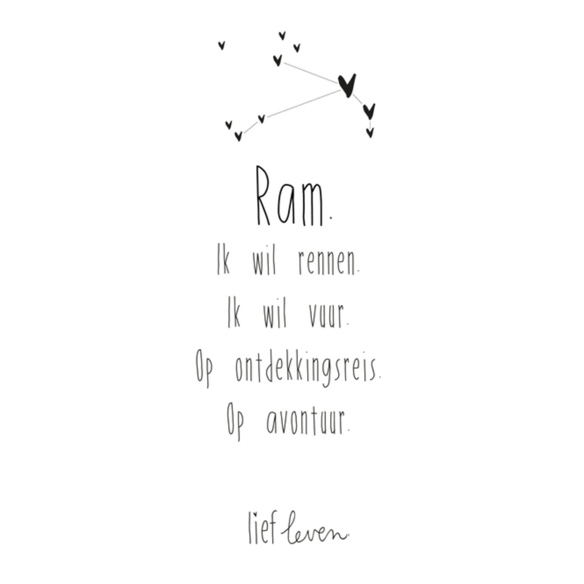 Sterrenbeeld kaart Ram Vierkante Kaart Lief Leven