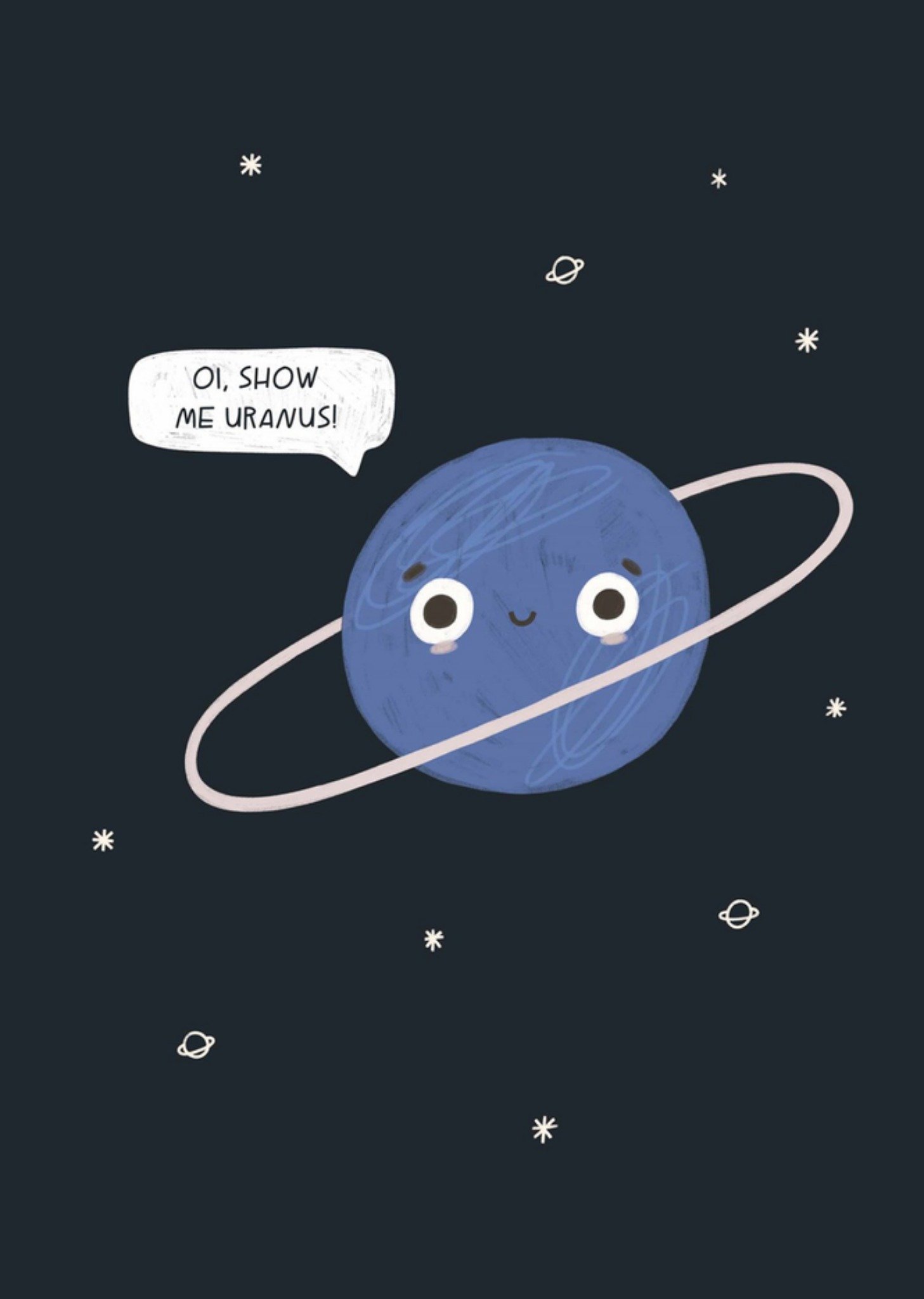 Scribbler Valentijnskaart Oi Show Me Uranus Grappige Planeet Cartoon Kaart Greetz