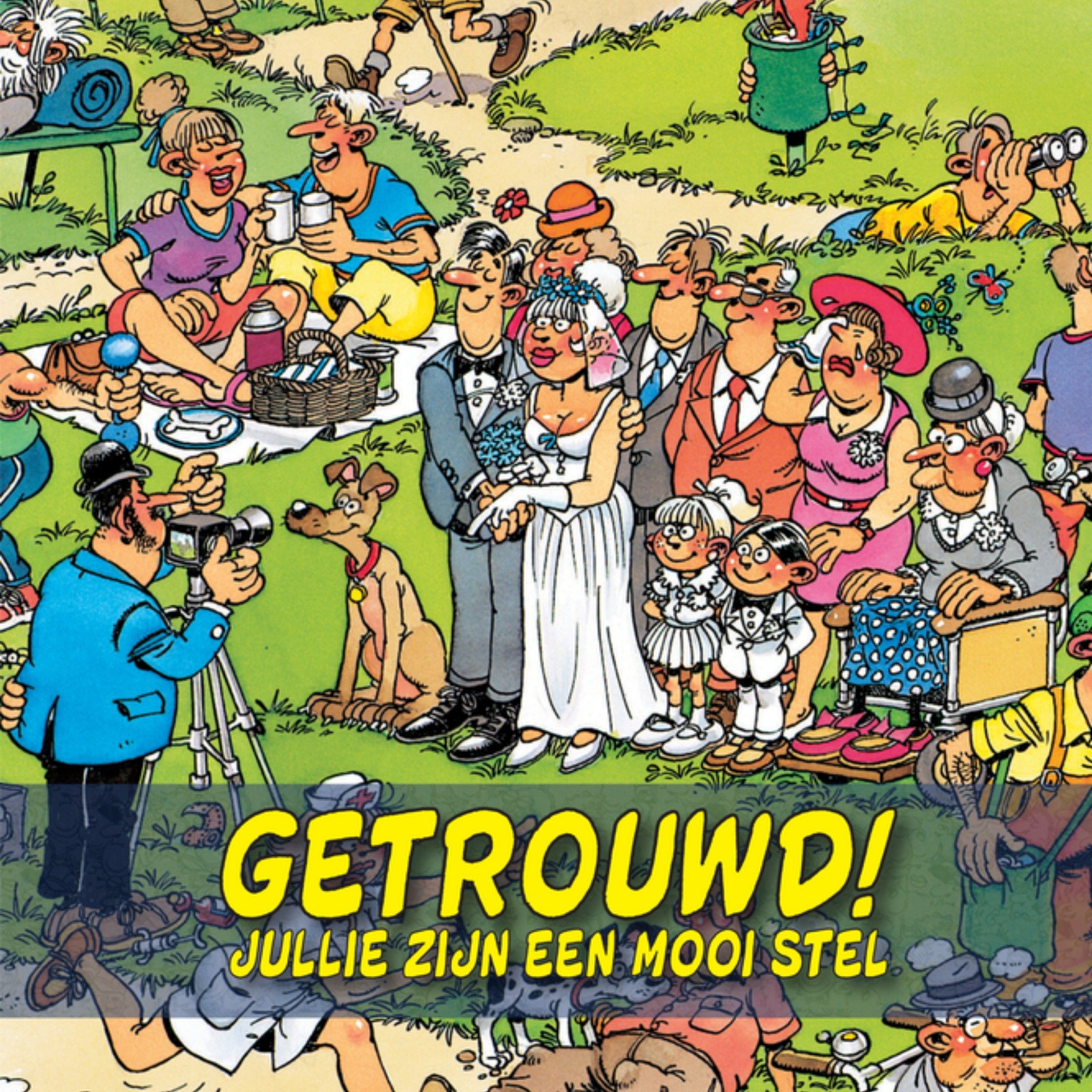 Huwelijkskaart Wat een mooi stel Vierkante Kaart Jan van Haasteren