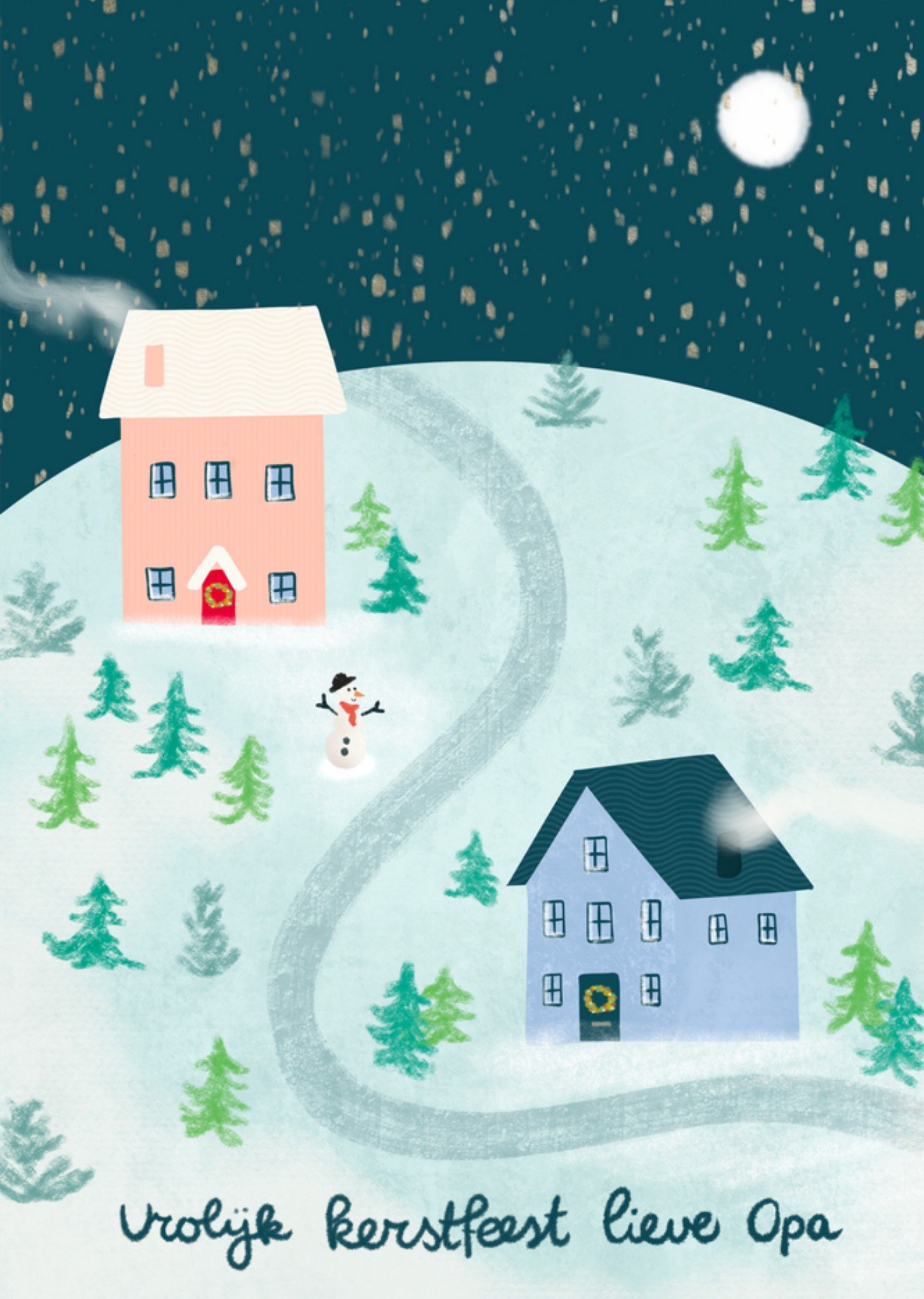 Kerstkaart Lieve Opa Sneeuwbol Greetz