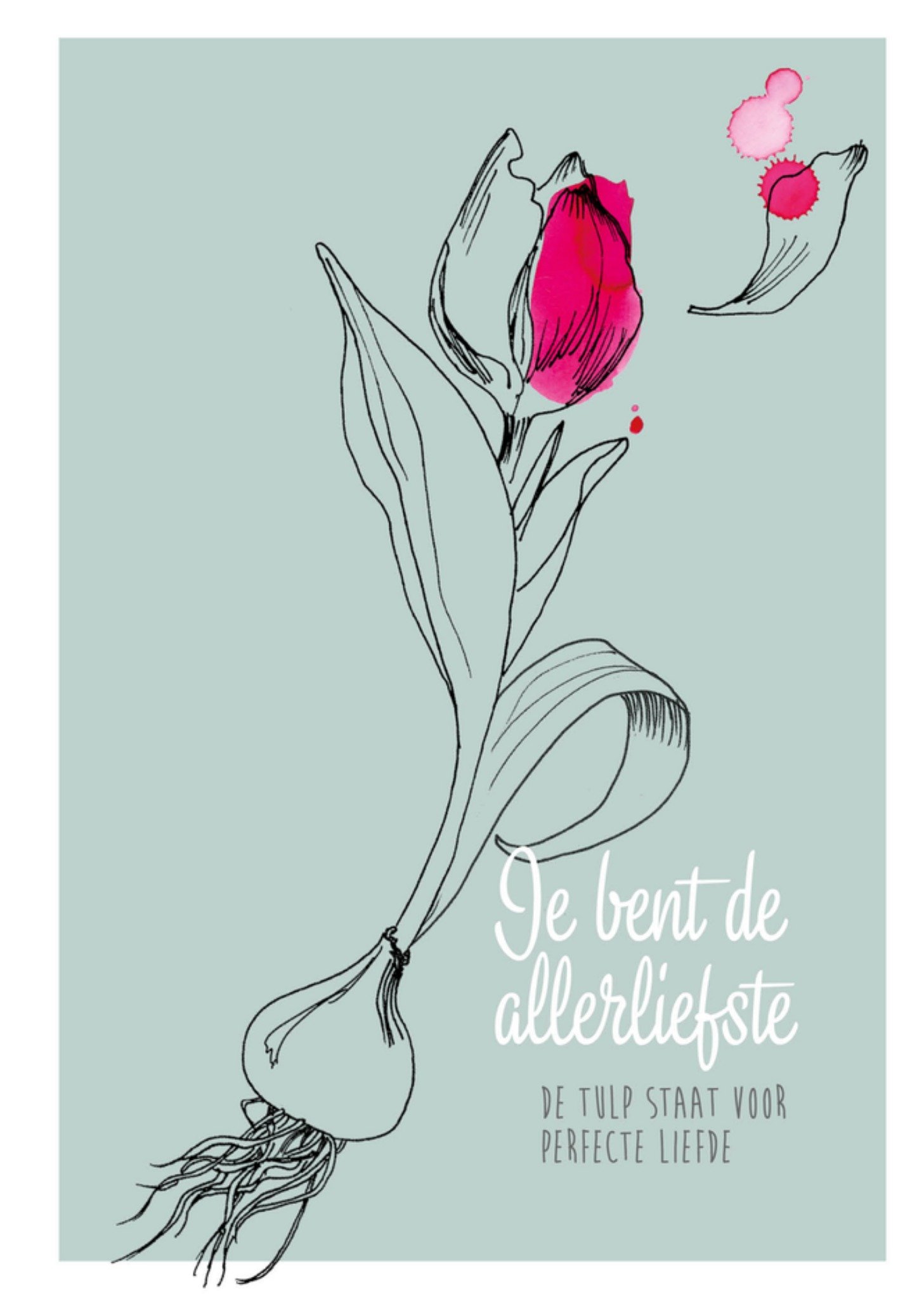 Liefdeskaart Tulp voor perfecte liefde Kaart Veer Moon