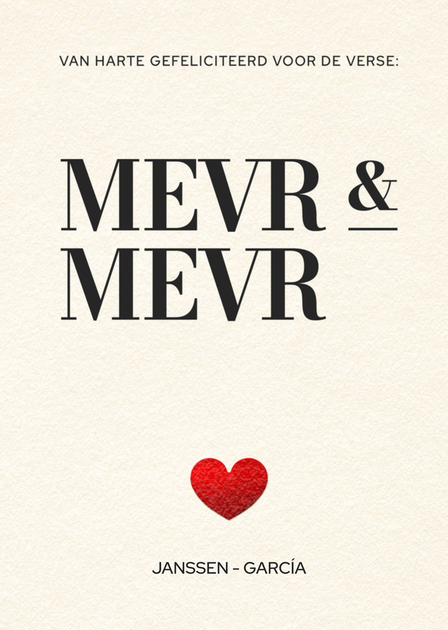 Huwelijkskaart Gefeliciteerd voor de verse mevr en mevr Aanpasbare tekst Kaart Bright Spot