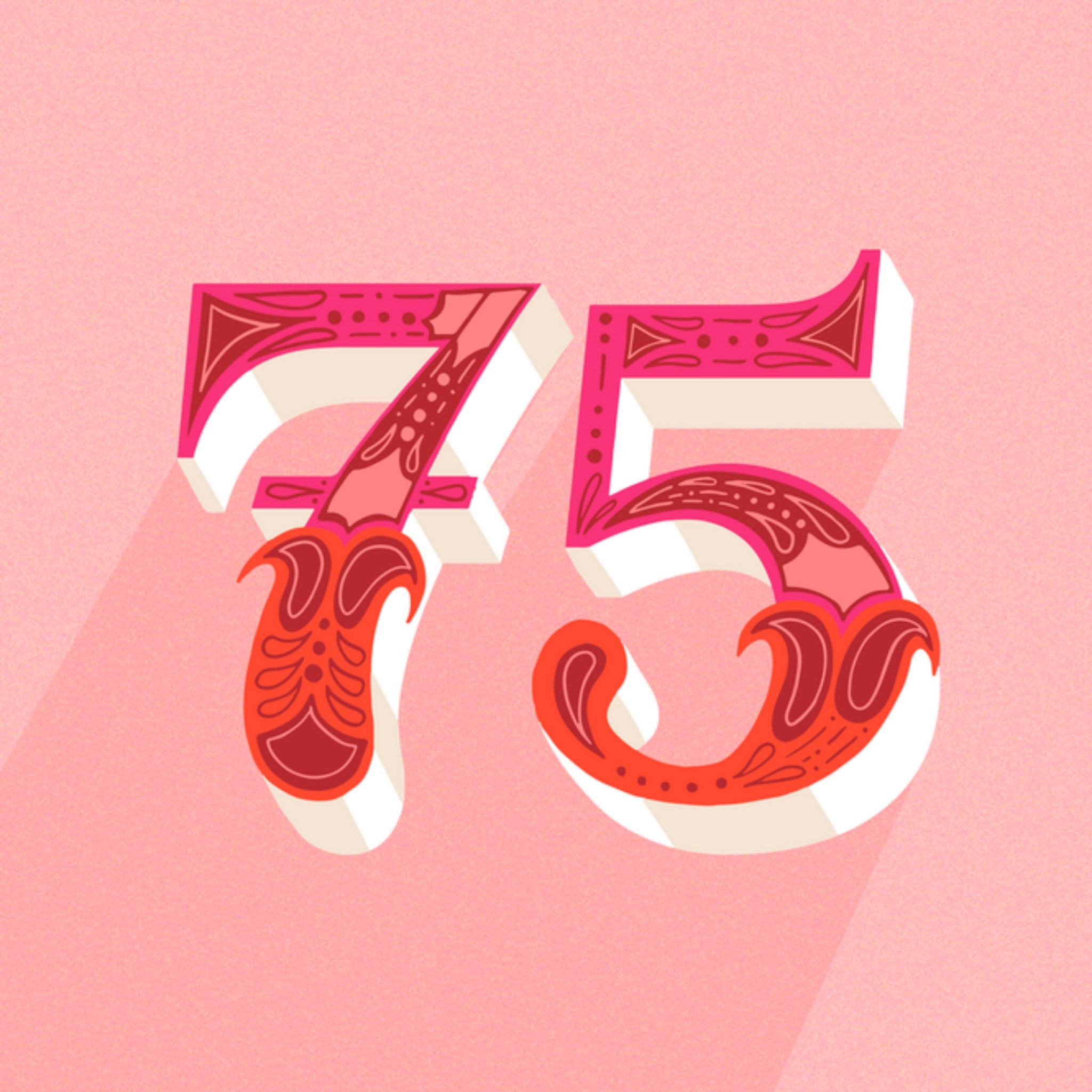 Greetz Verjaardagskaart 75 Today Vierkant