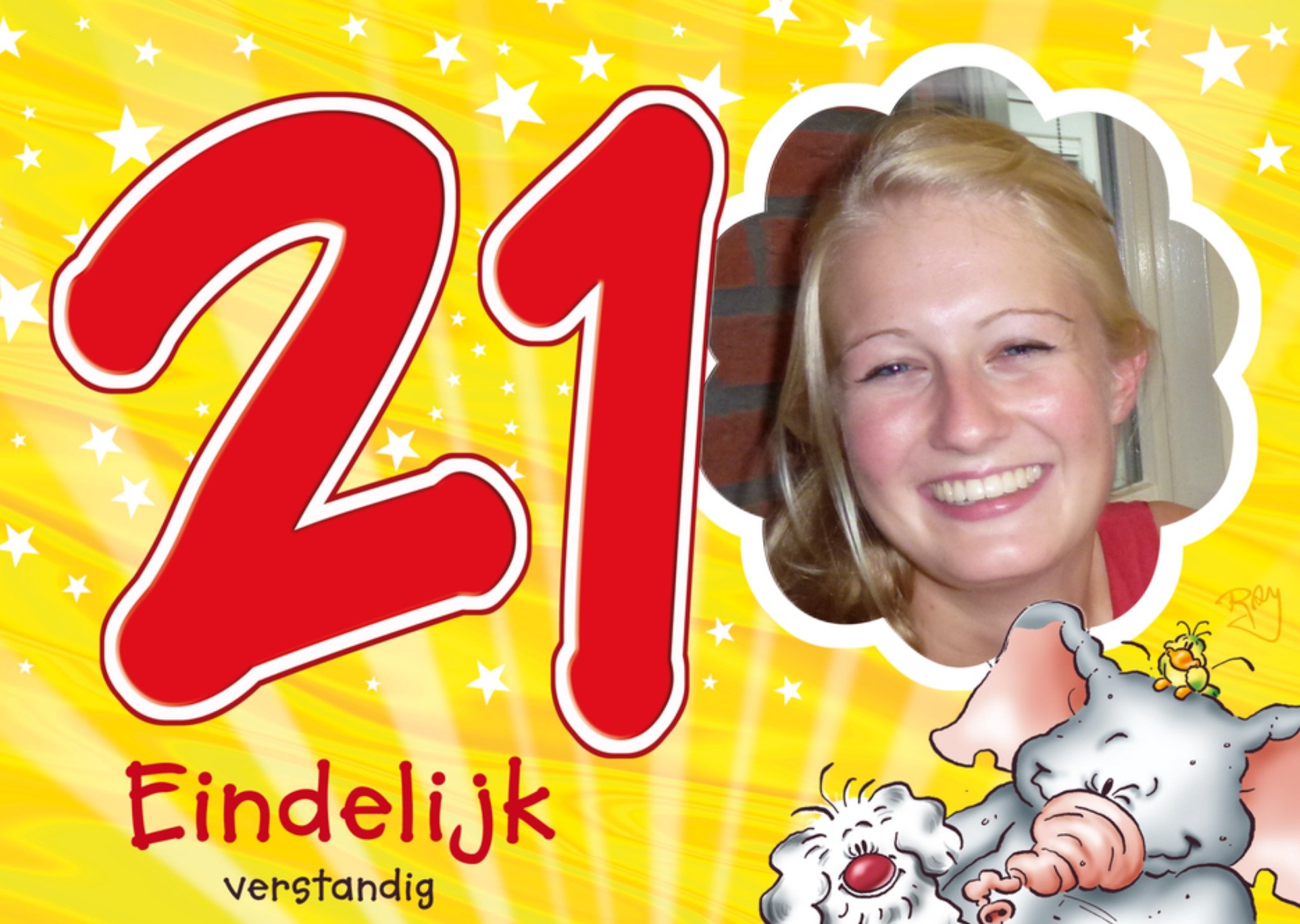 Verjaardagskaart 21 jaar fotokaart Kaart Doodles