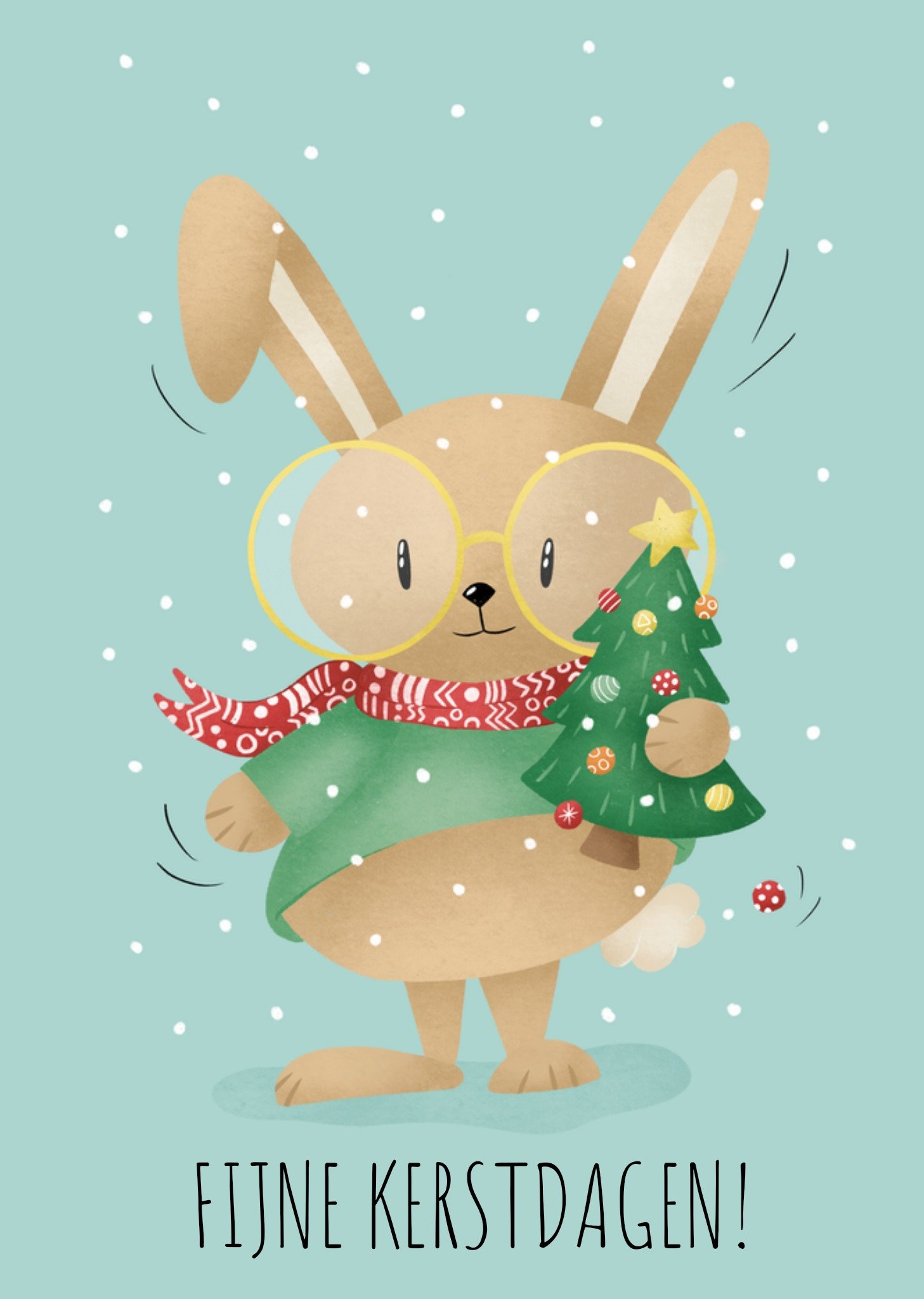 Studio Fred Illustraties Studio Fred Kerstkaart Fijne kerstdagen Standard Card