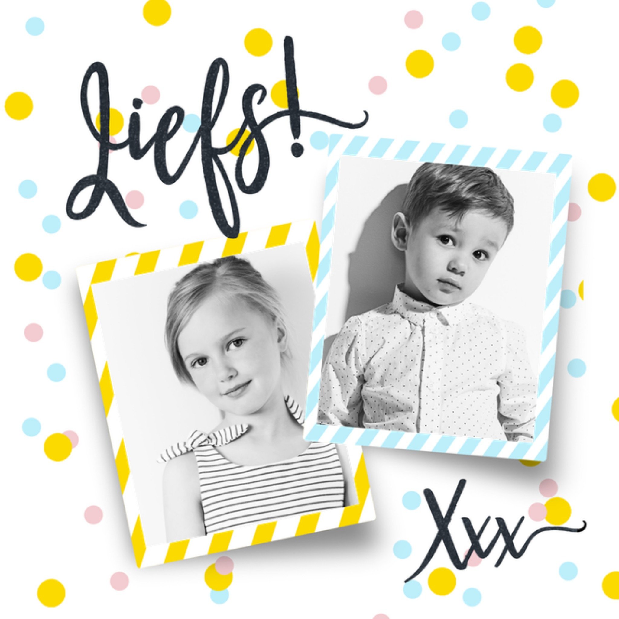 Zomaar kaart Liefs Met fotos Vierkante Kaart Luckz