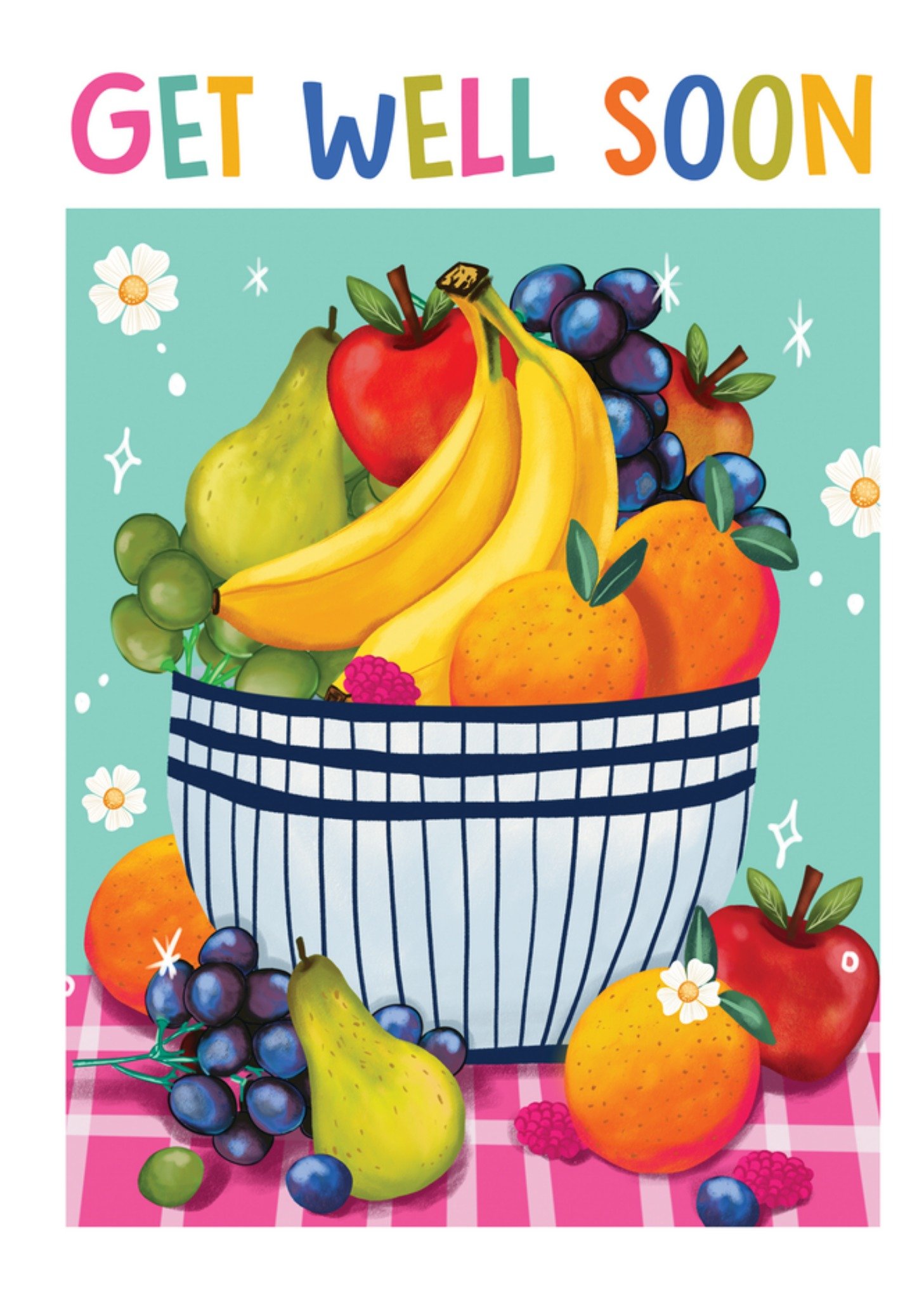 Aniet Illustration Beterschapskaart Get Well Soon Geïllustreerd Fruit Standard Card
