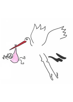 Eva Gans | Geboortekaart | Ooievaar meisje
