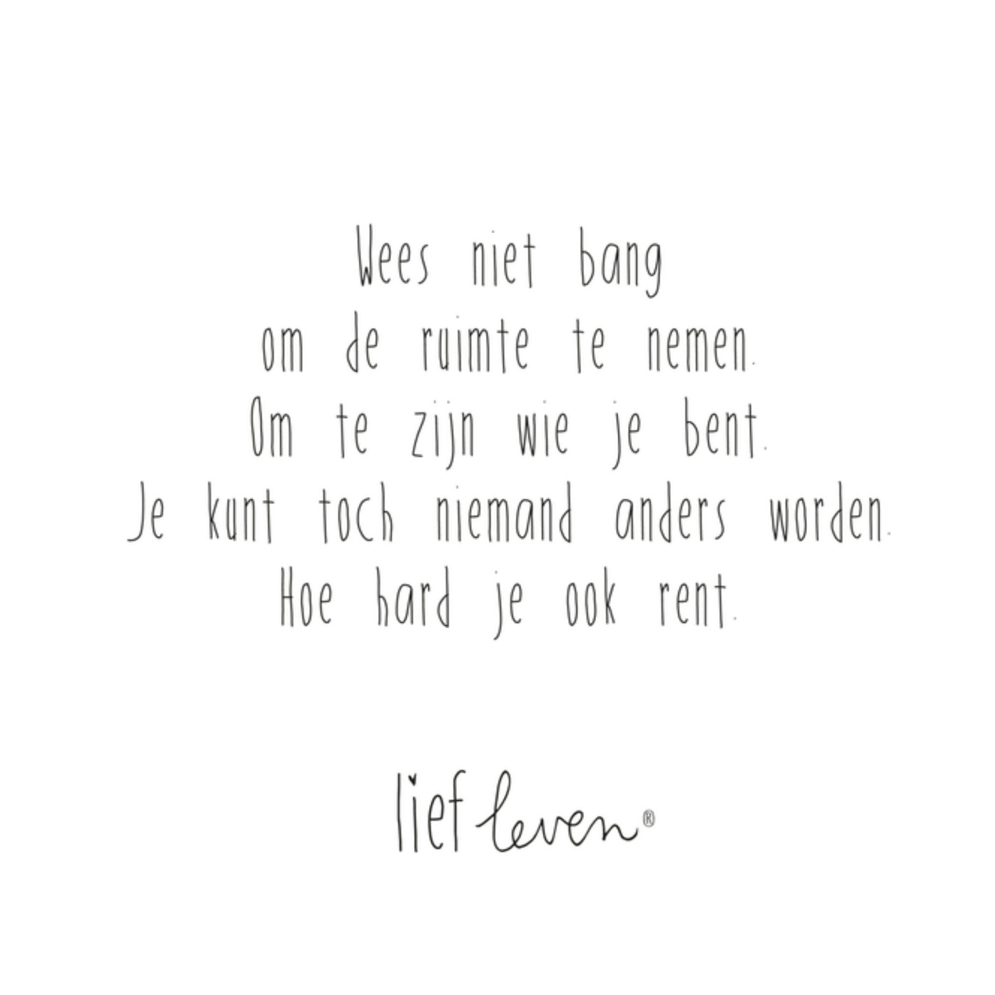 Zomaar kaart wees niet bang Vierkante Kaart Lief Leven