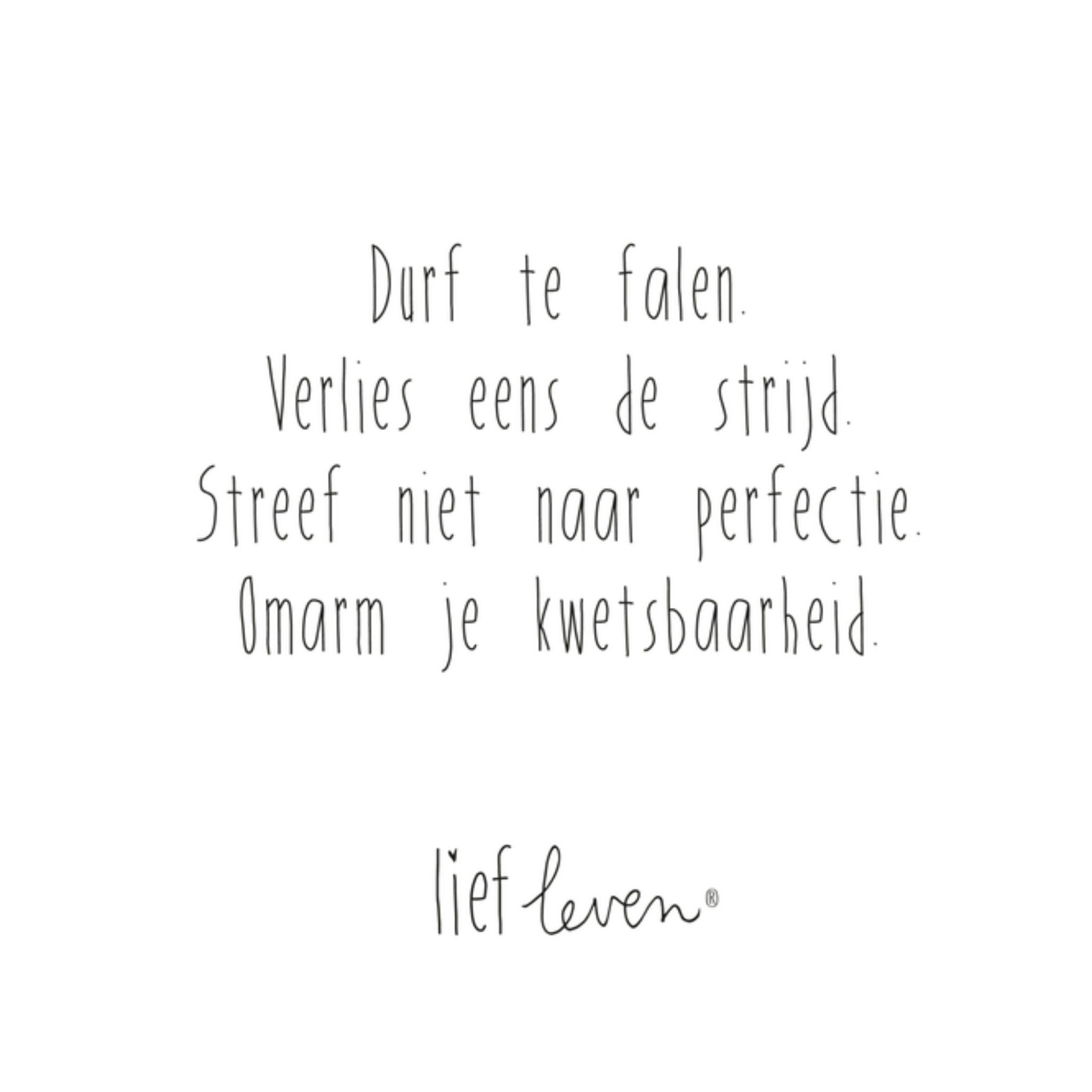 Durf te valen Vierkante Kaart Lief Leven