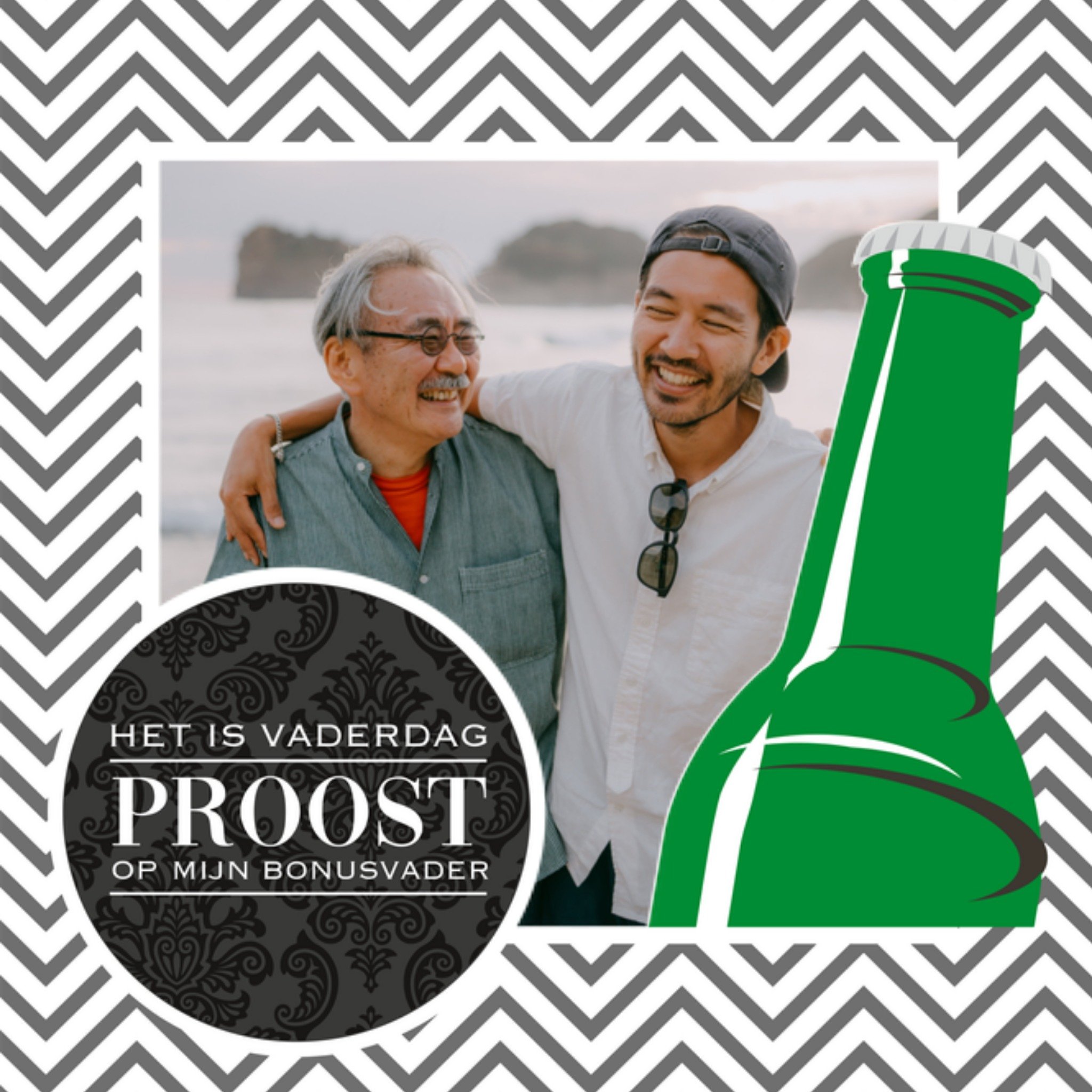 Vaderdagkaart Bonusvader Vierkante Kaart Paperclip