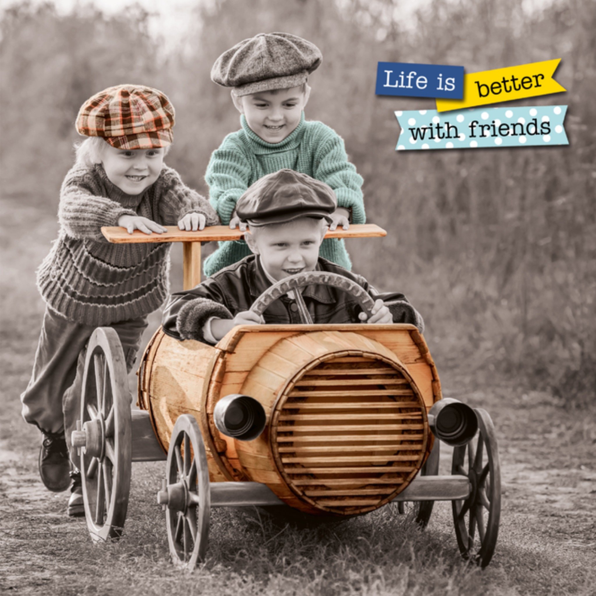 Vriendschapskaart auto fotografisch Vierkante Kaart TMS