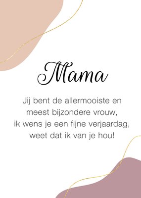 Jij Bent De Allermooiste En Meest Bijzondere Vrouw Abstract Typografisch Mama Verjaardag Kaart