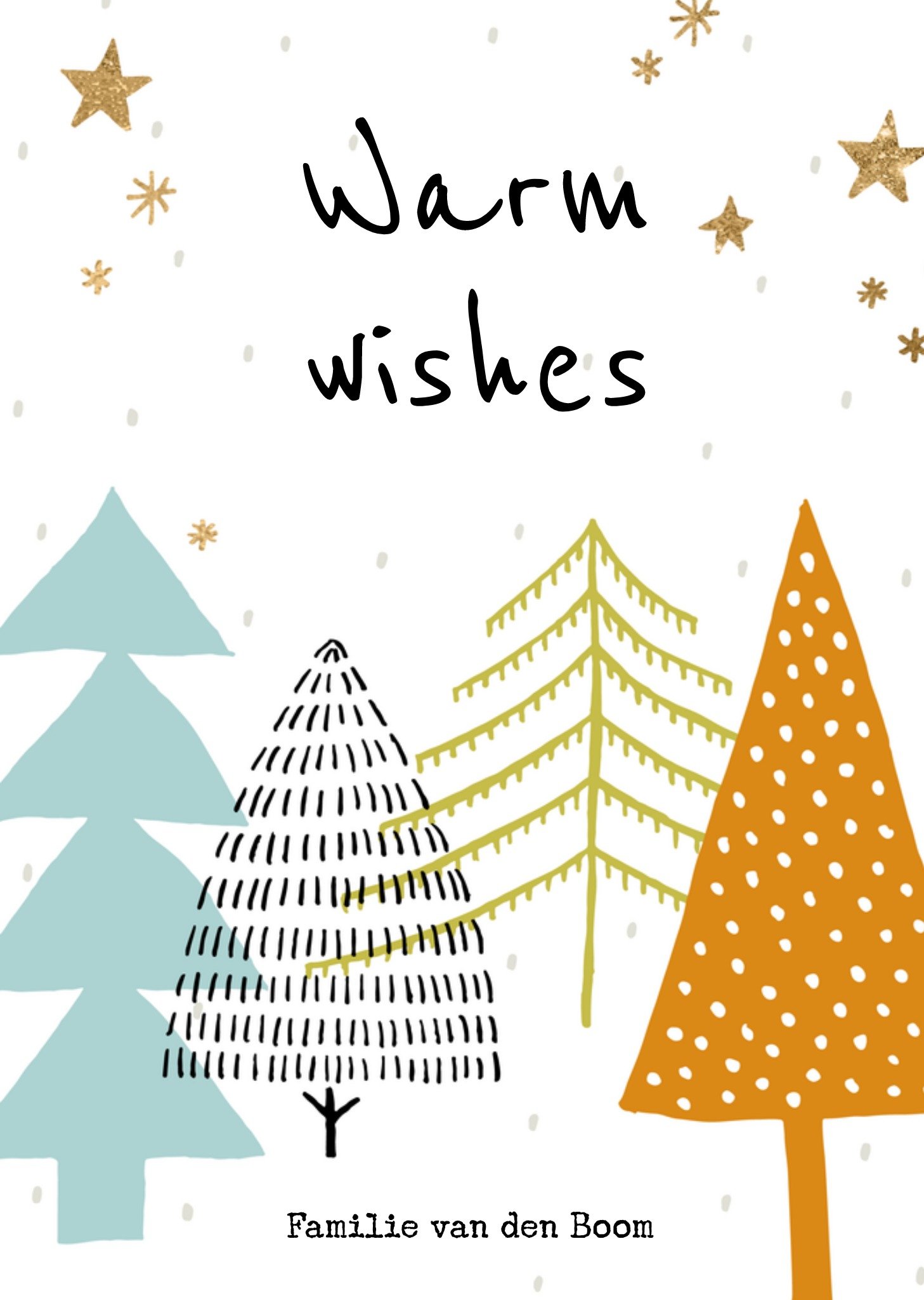 Kerstkaart Warm wishes Greetz