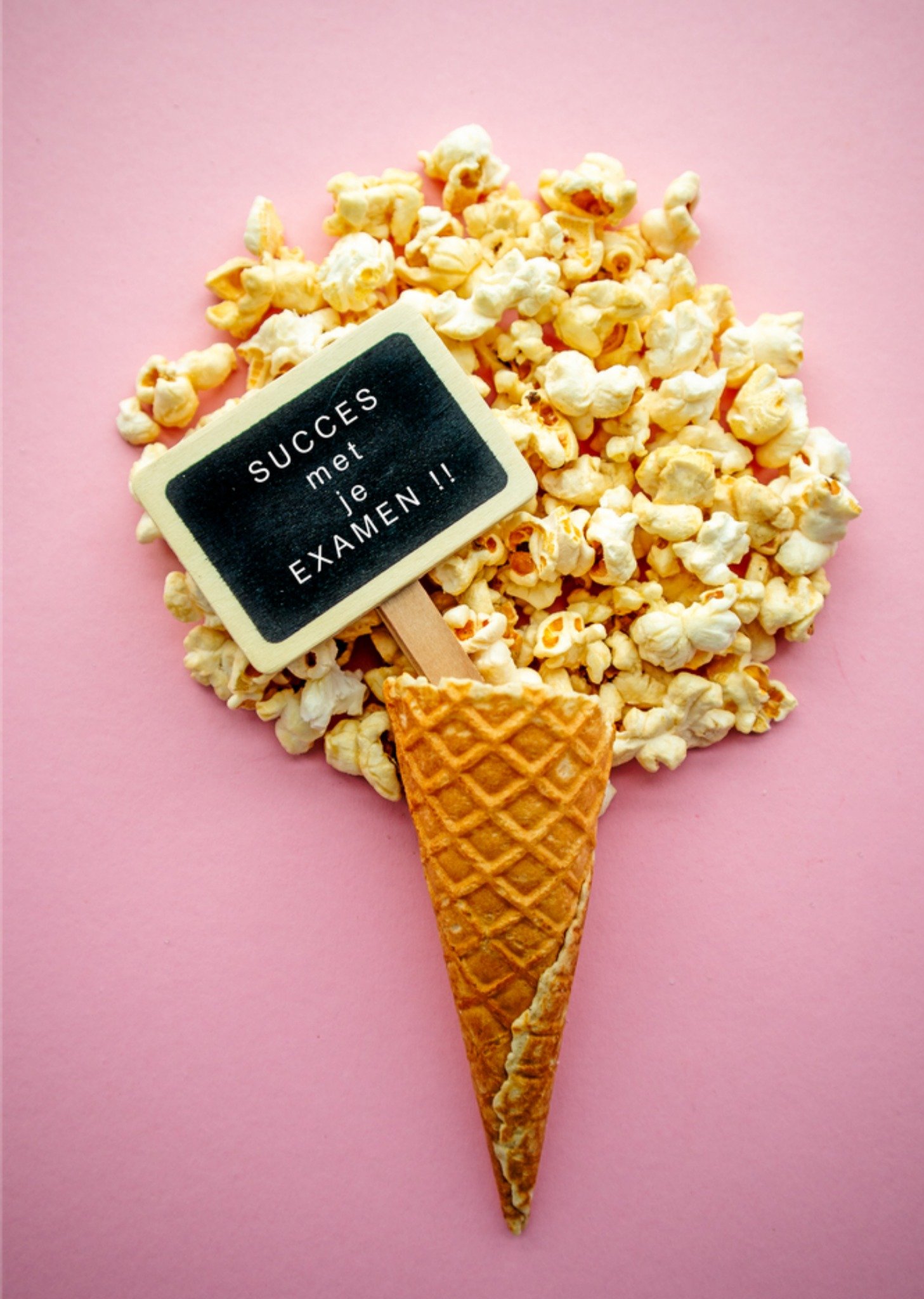 Succeskaart Examen Popcorn Kaart Photoflash