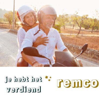 Je Hebt Het Verdiend Foto Upload Scooter Kaart