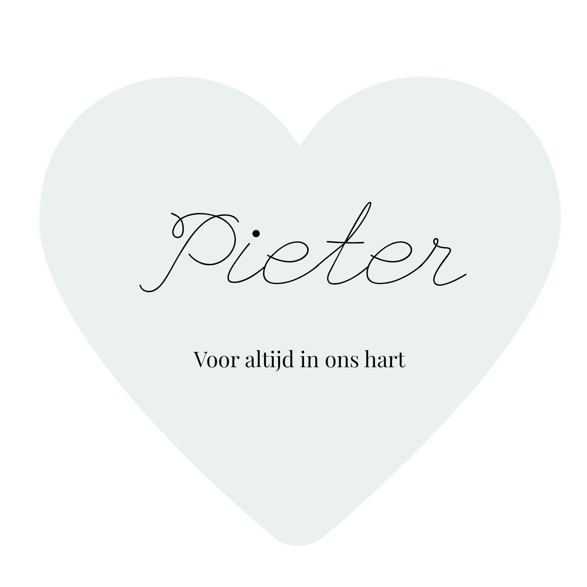 Greetz Condoleancekaart Voor altijd in ons hart Vierkant