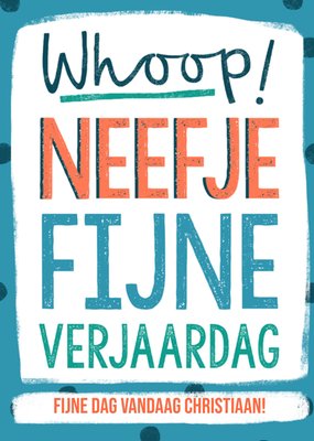 Polka Dot Typografisch Neefje Verjaardag Kaart