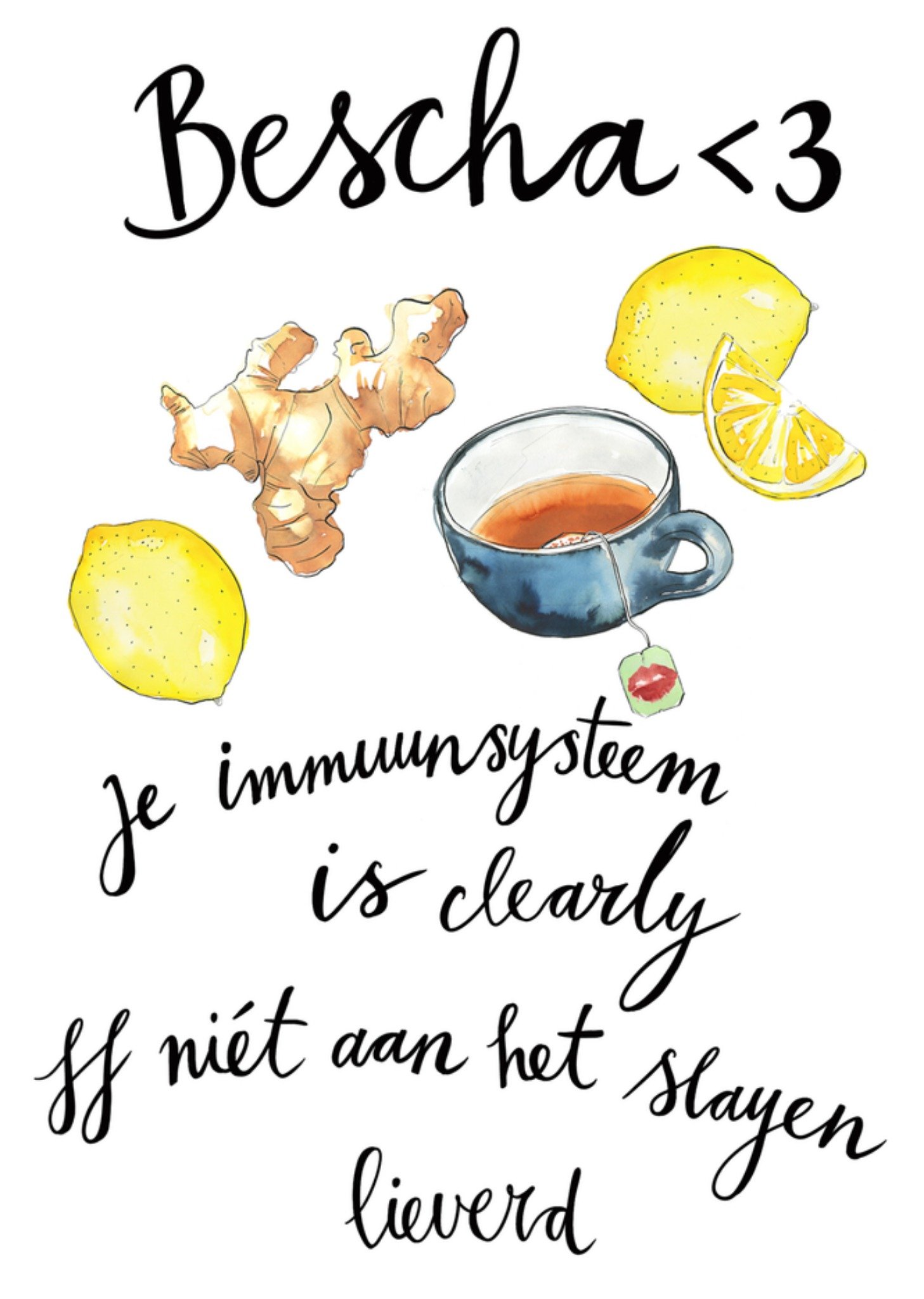 Marie Bodié Beterschapskaart Immuun systeem Kaart De Haarclip van Marie Claire