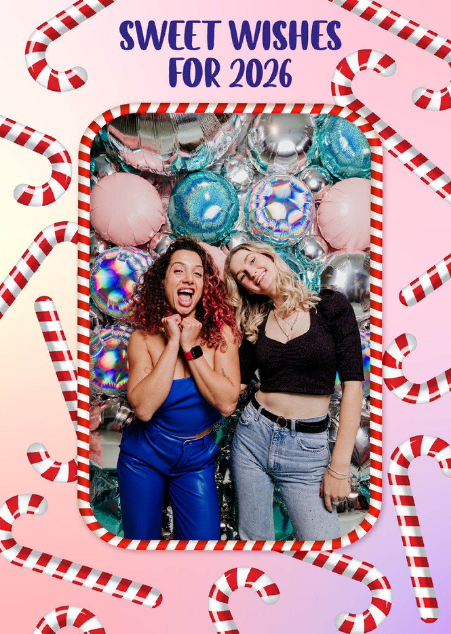 Greetz Kerstkaart The Upside Down Museum Sweet Wishes For 2026 Aanpasbare foto Standard Card