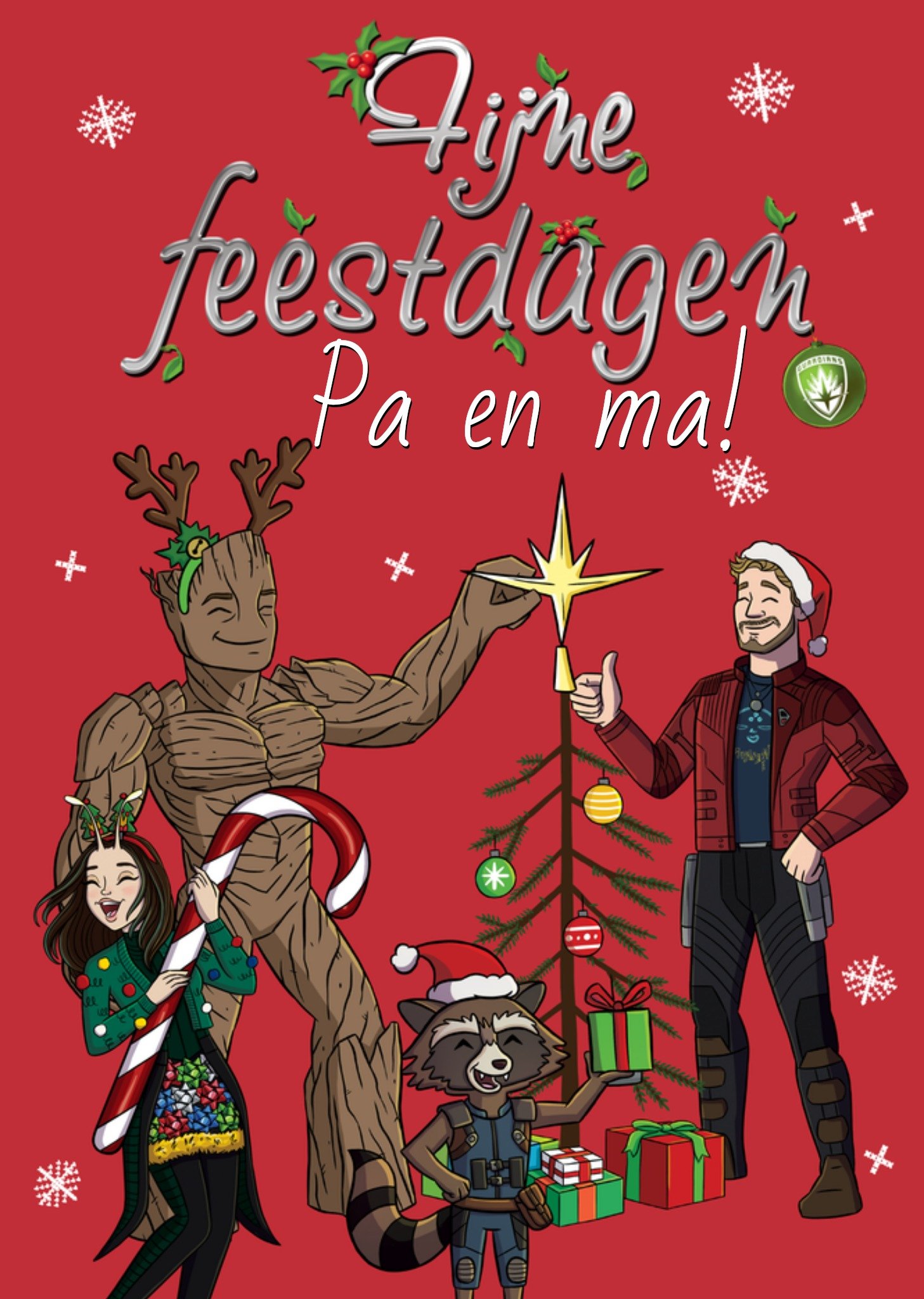 Guardians of the Galaxy Kerstkaart Met naam Marvel