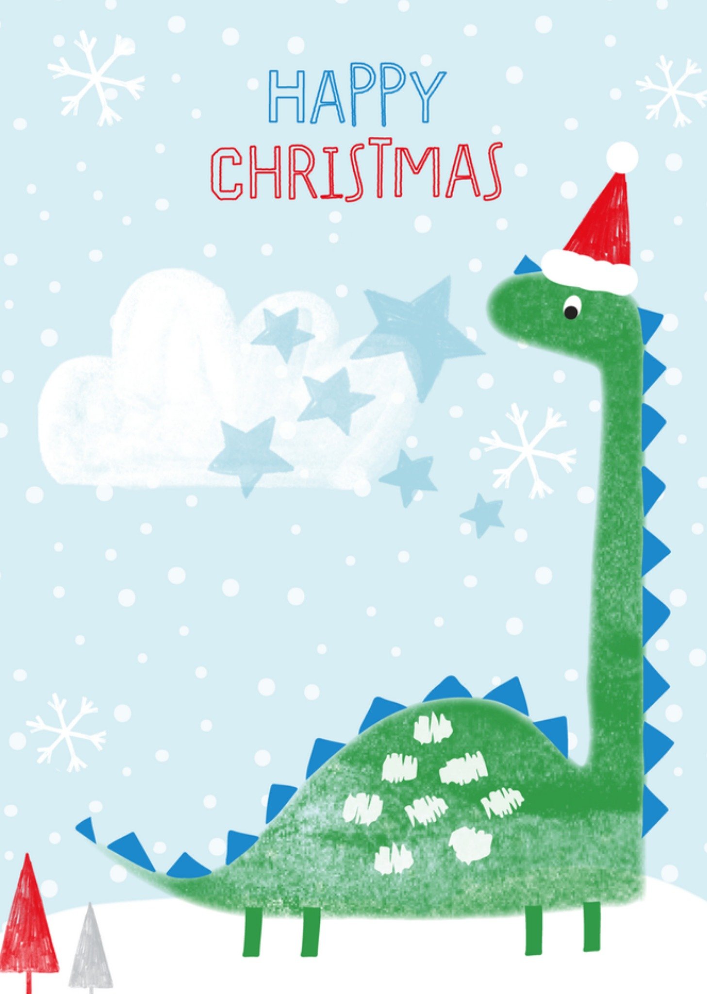 TMS Kerst Dino Blauw Standard Card