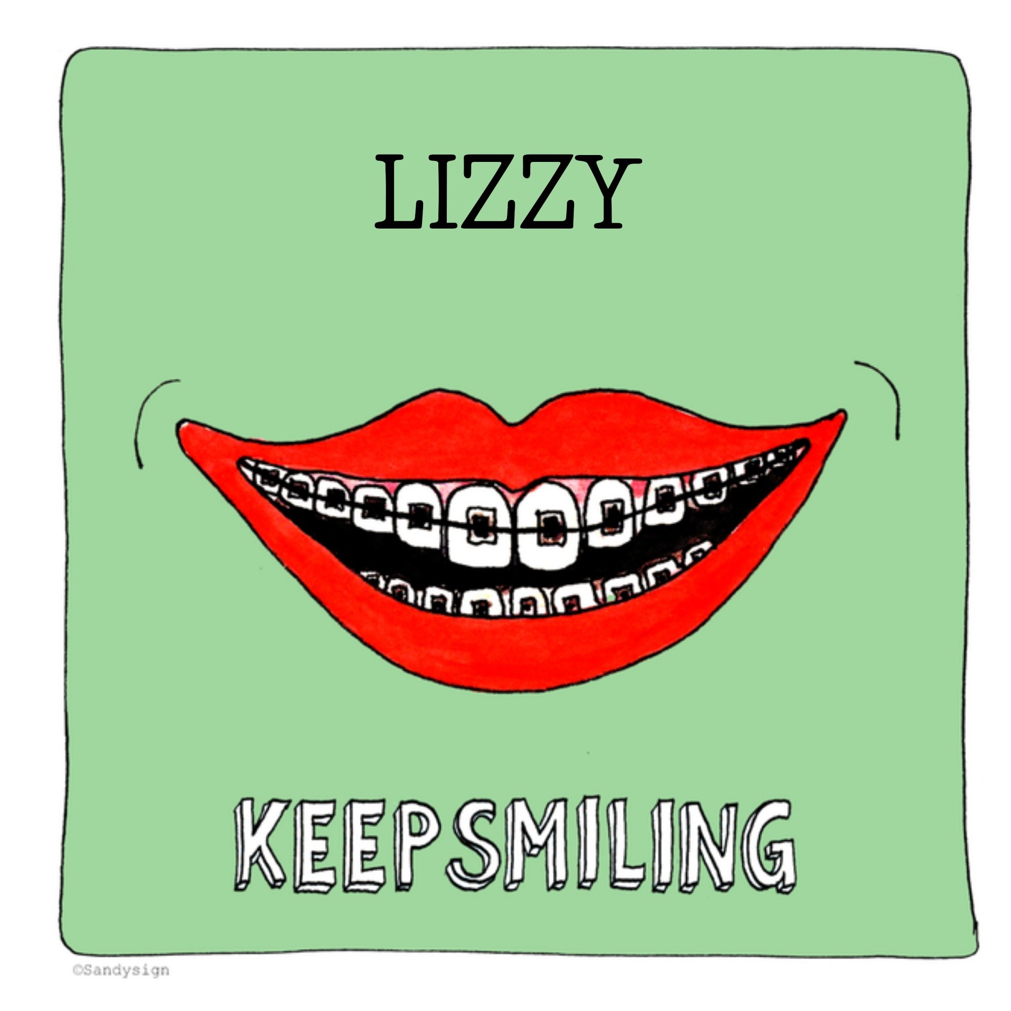 Gezakt kaart met naam Vierkante Kaart Sandysign