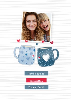 Positivitea Geïllustreerde Mokken Foto Upload Aanmoediging Kaart