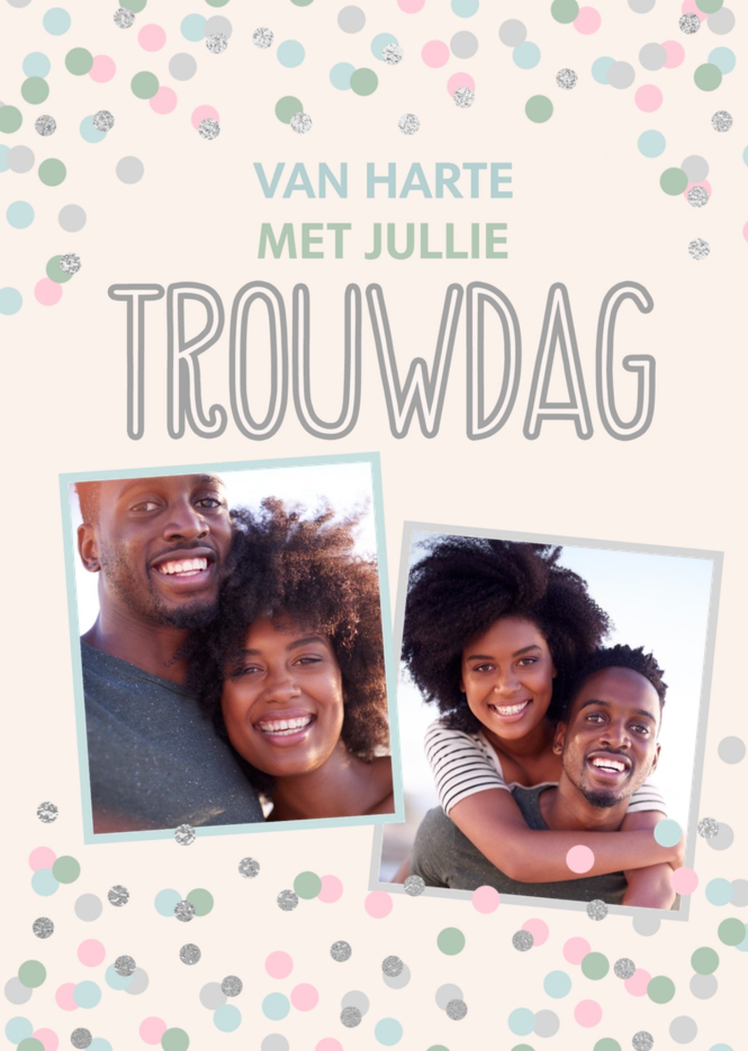 Huwelijkskaart Van Harte Met Jullie Trouwdag Aanpasbare fotos Kaart Greetz