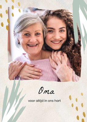 Voor Altijd In Ons Hart Foto Upload Oma Herinnering Kaart