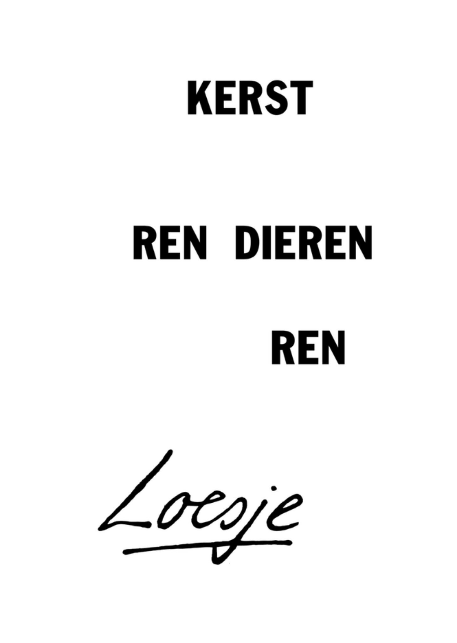 Kerstkaart rendieren Loesje