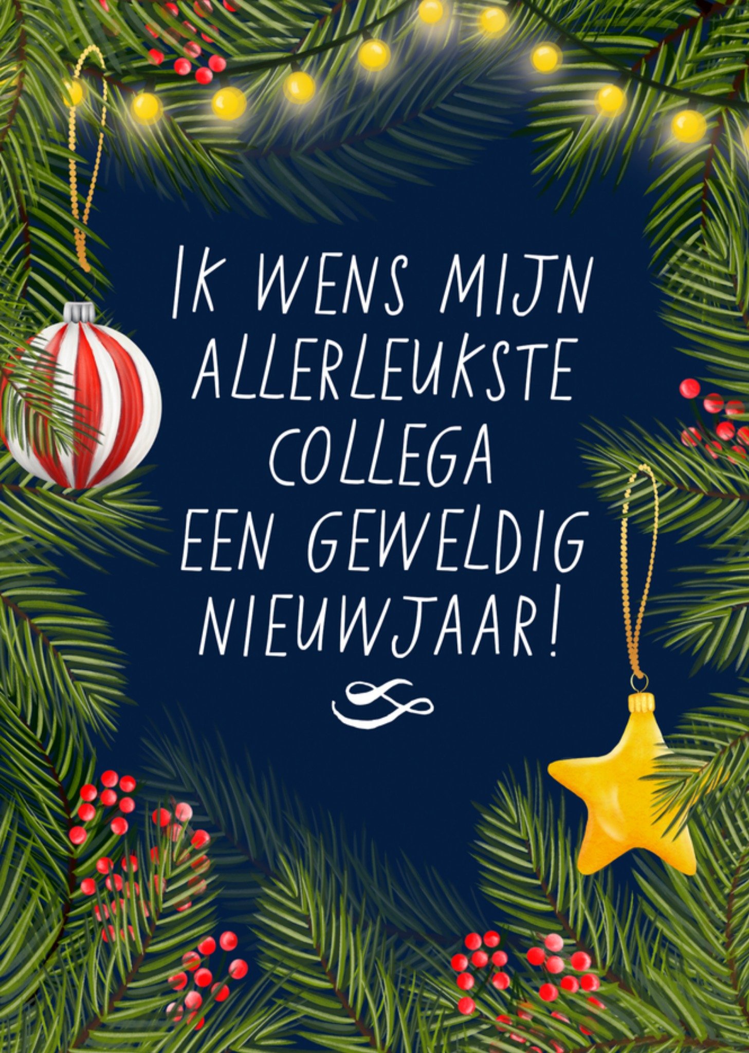 Fishuals Patricia Hooning Nieuwjaarskaart Ik Wens Mijn Allerleukste Collega Een Geweldig Nieuwjaar Standard Card