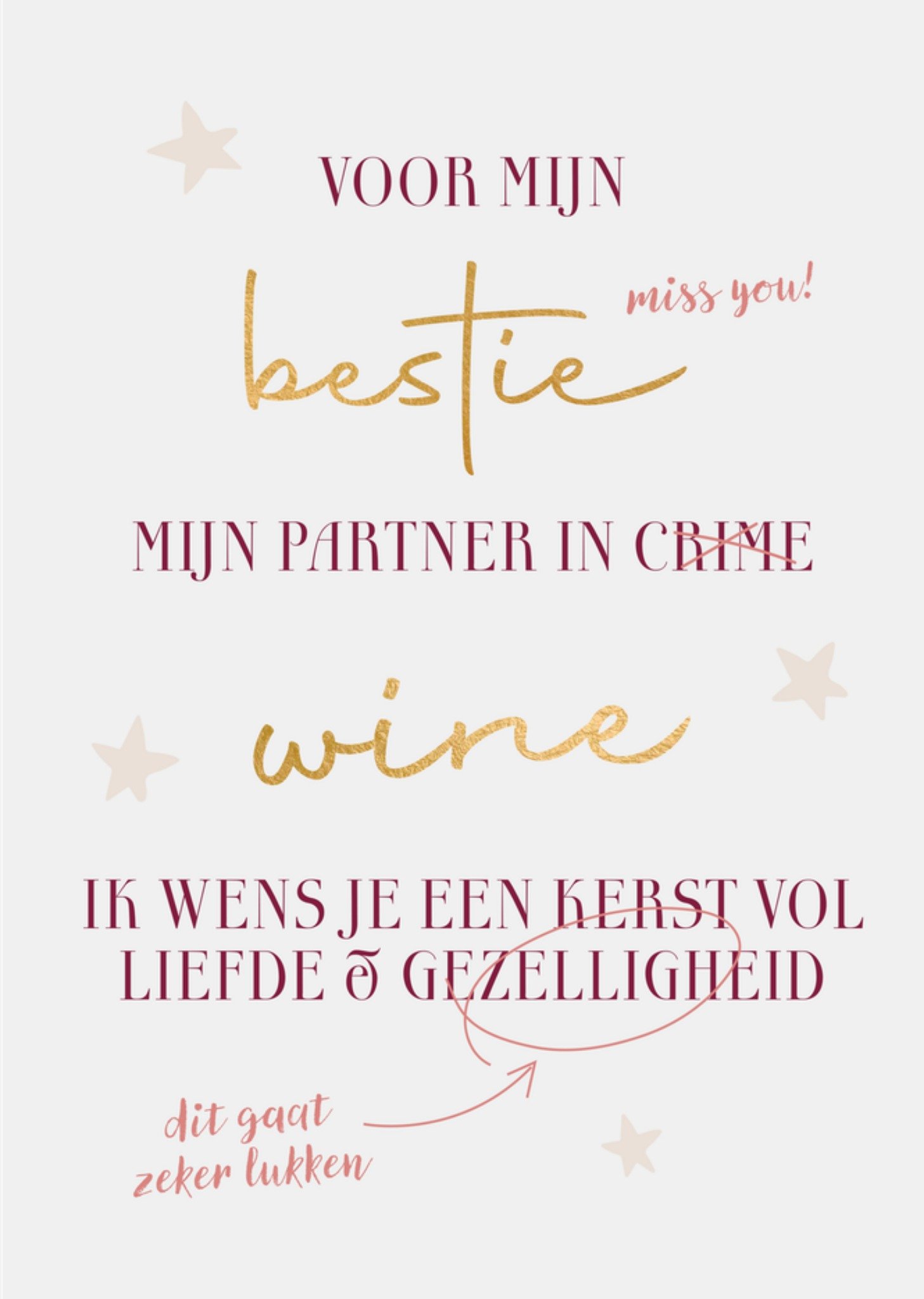 Kerstkaart Partner in wine Greetz
