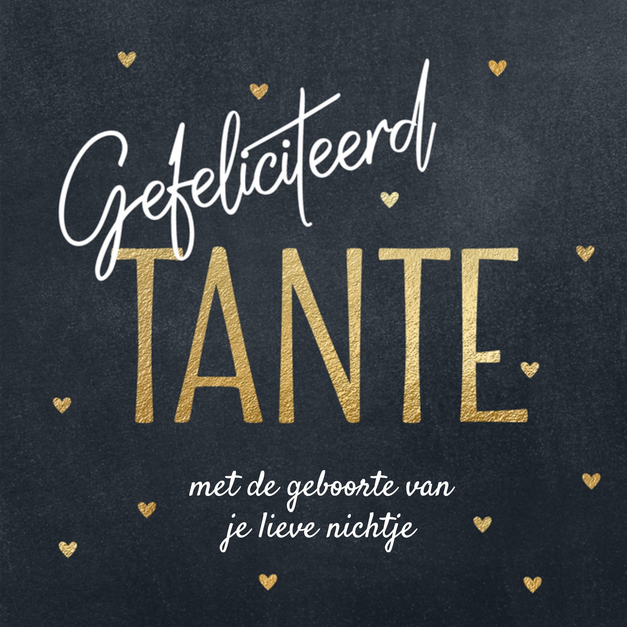 Geboortekaart Tante Vierkante Kaart Luckz