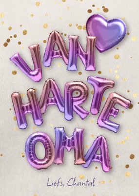 Folieballonnen Typografisch Oma Felicitatie Kaart