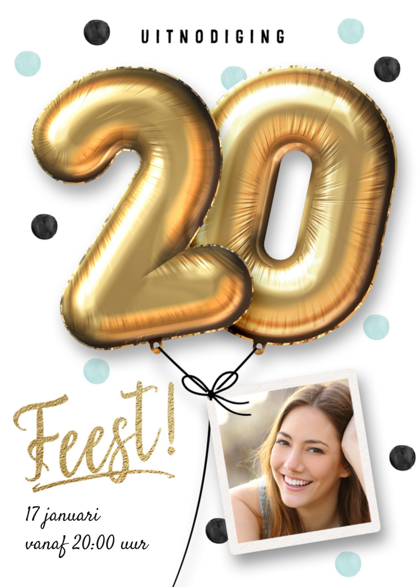 Uitnodiging Verjaardagsfeest 20 jaar Kaart Luckz