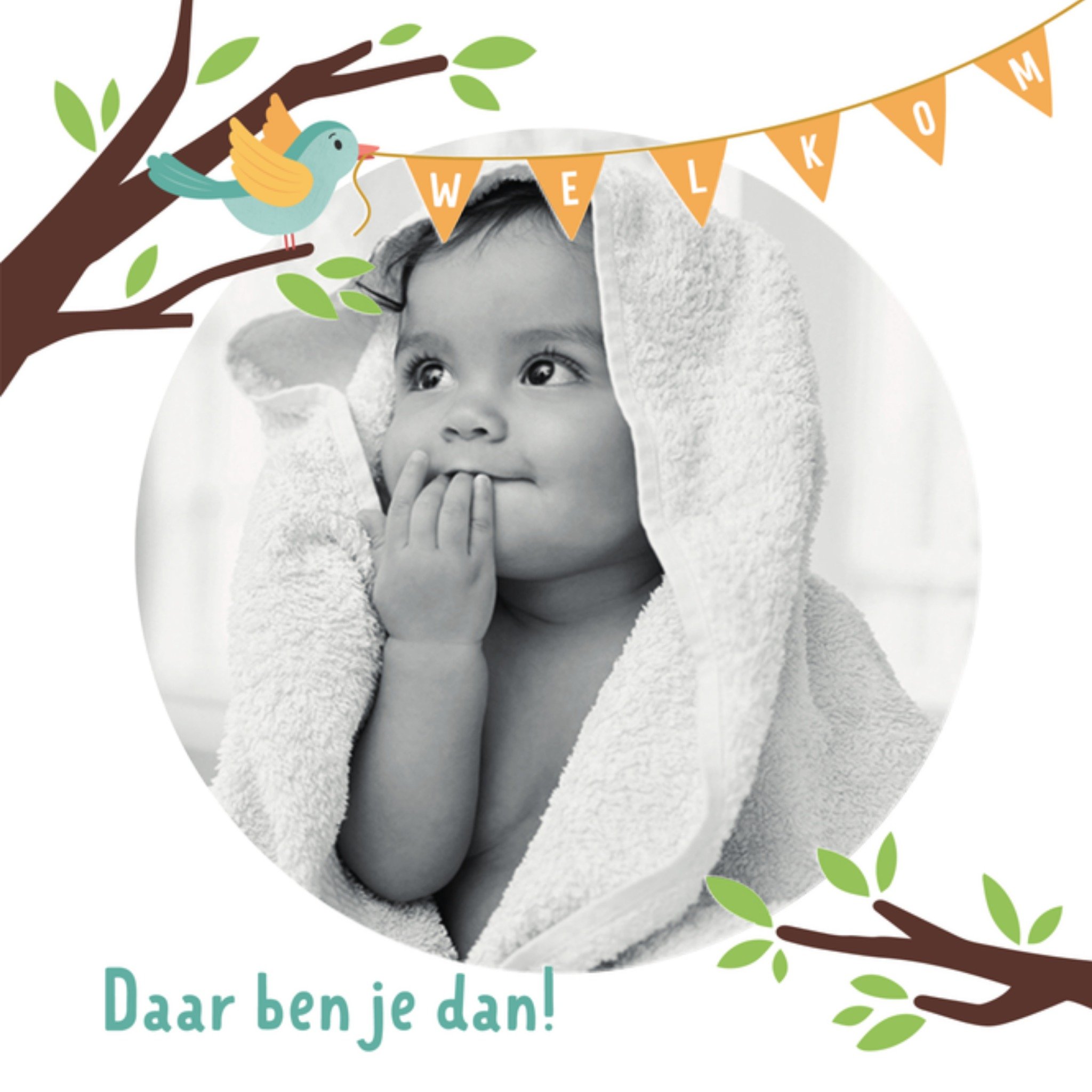 Kleine Twinkeltjes Geboortekaart fotokaart Vierkant