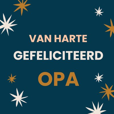 Sterren Patroon Typografisch Gefeliciteerd Opa Kaart