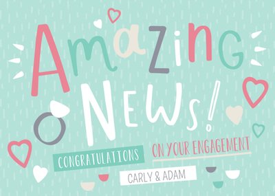 Geweldig Nieuws Typografisch Ring Verloving Kaart