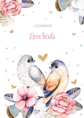 Love Birds Aquarel Vogels Huwelijk Kaart