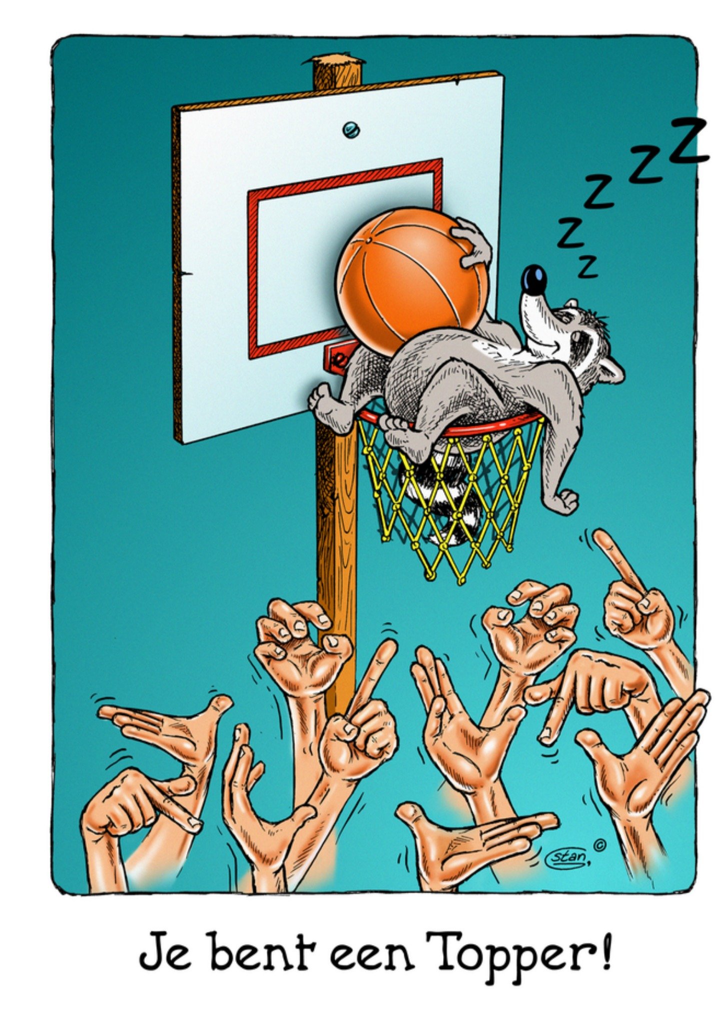 Bengels Geslaagdkaart Basketbal Kaart Stan Groenland