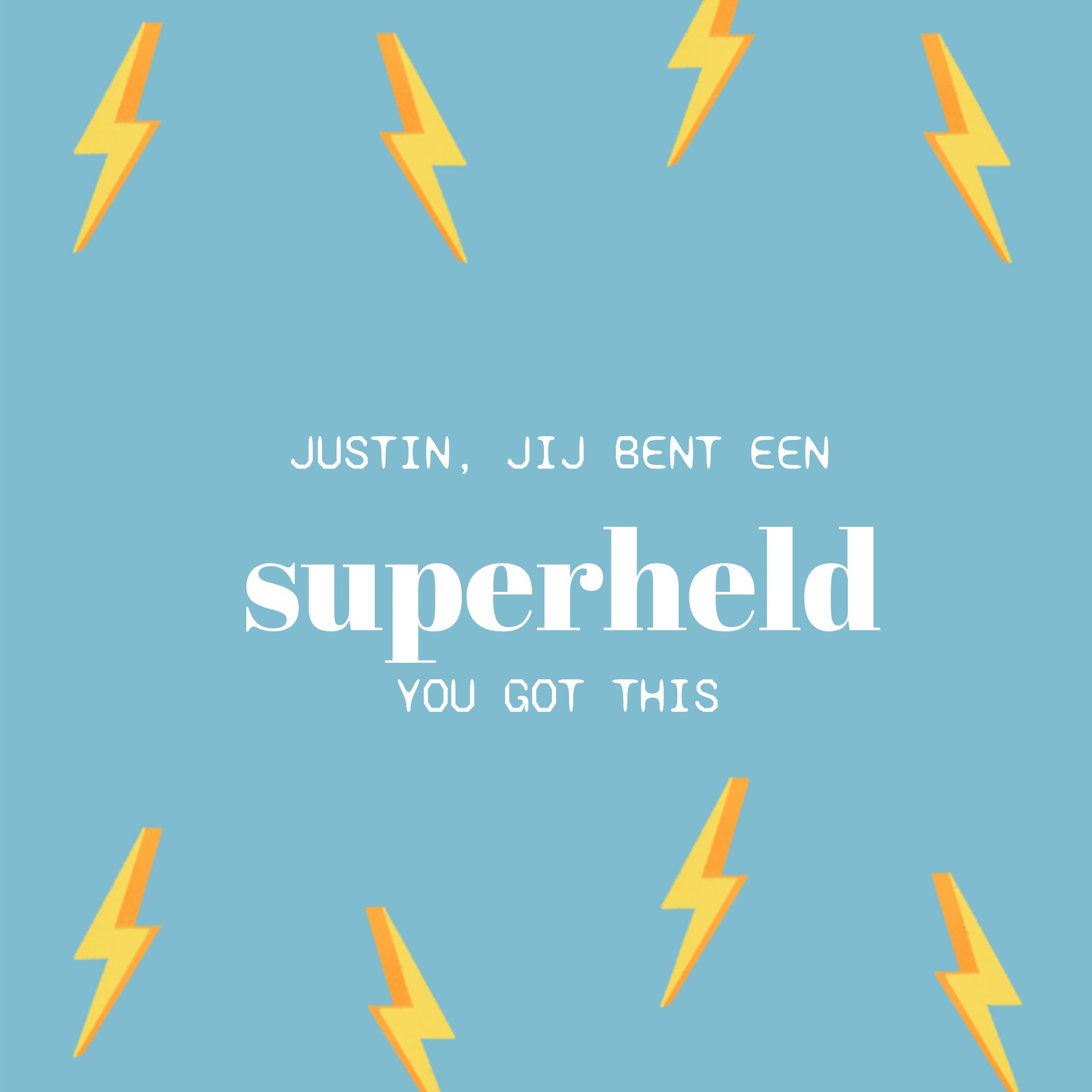 Greetz Gezakt kaart superheld met naam Vierkant