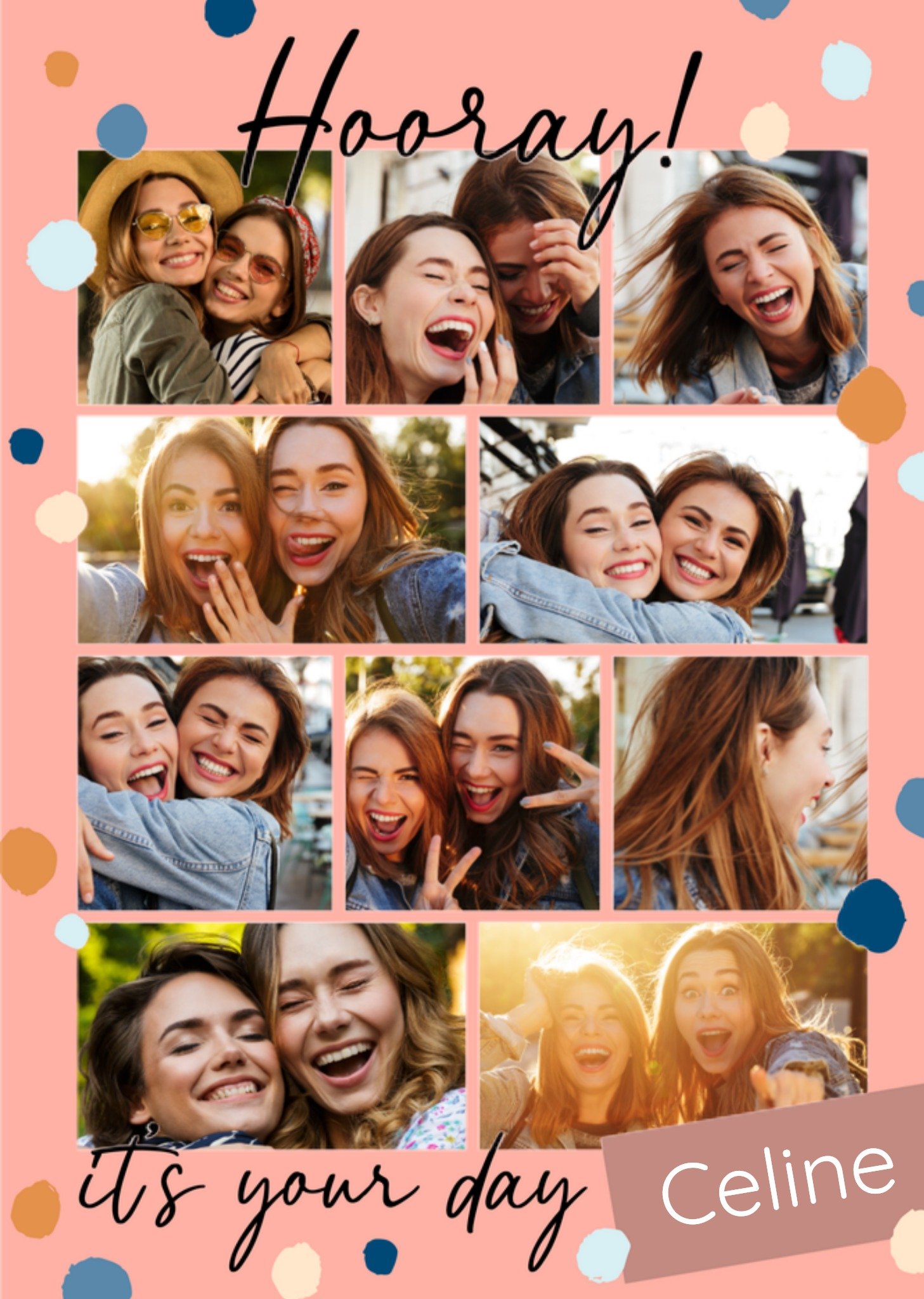 Verjaardagskaart Met fotos en naam It