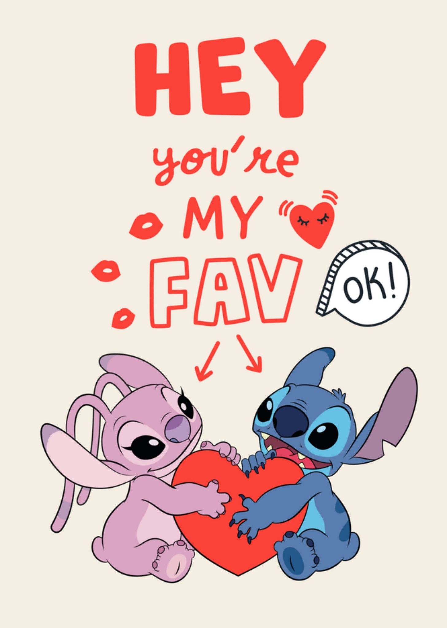 Valentijnskaart Lilo Stitch Hey You