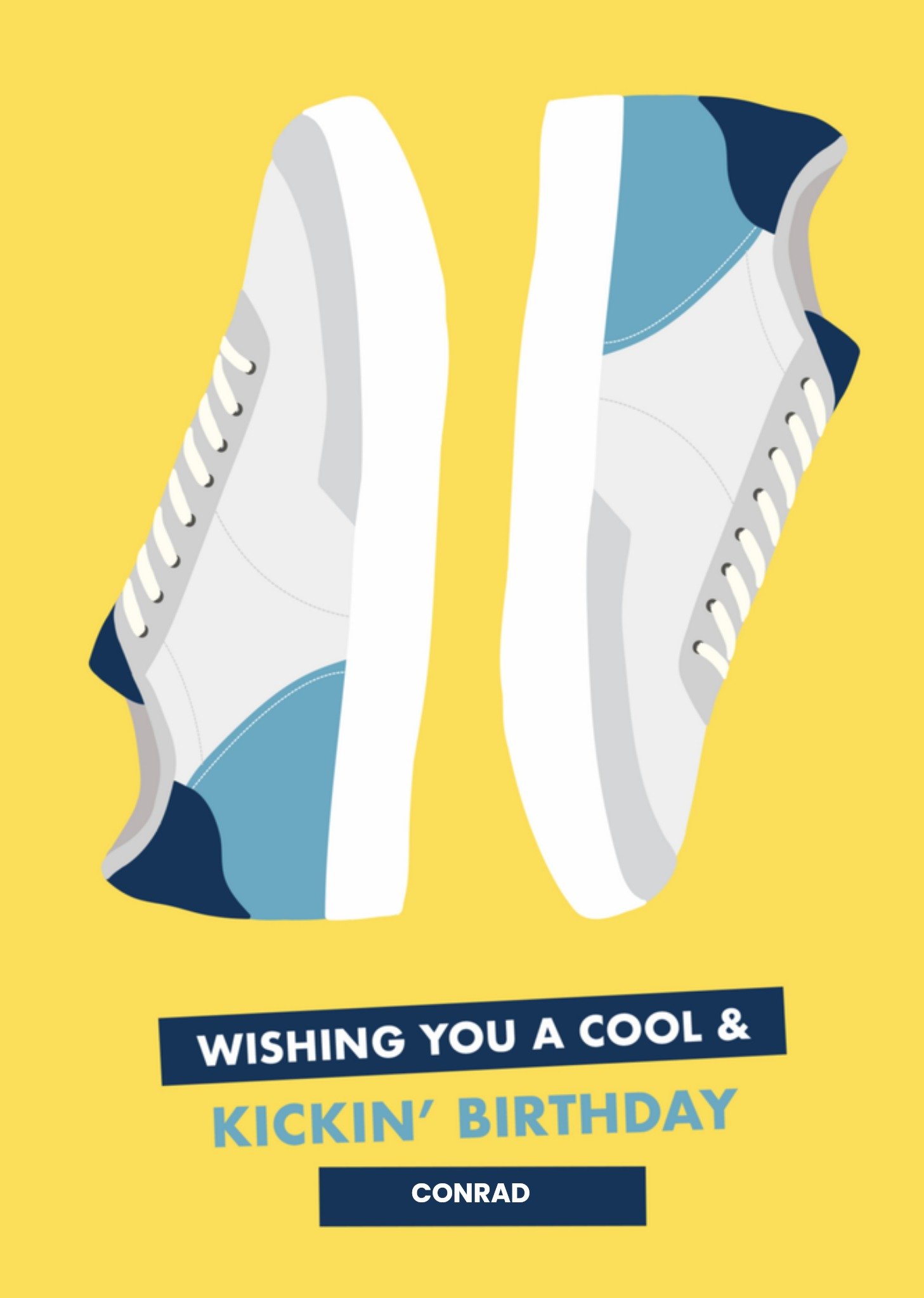 Verjaardagskaart sneakers met naam Greetz