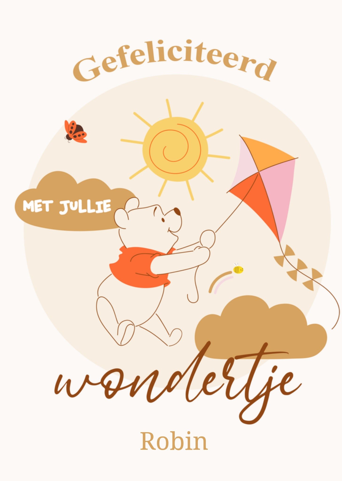 Geboortekaart Winnie the Pooh Ouders Kaart Disney