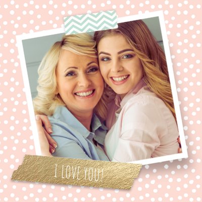 I Love You Polka Dot Foto Upload Liefde Kaart