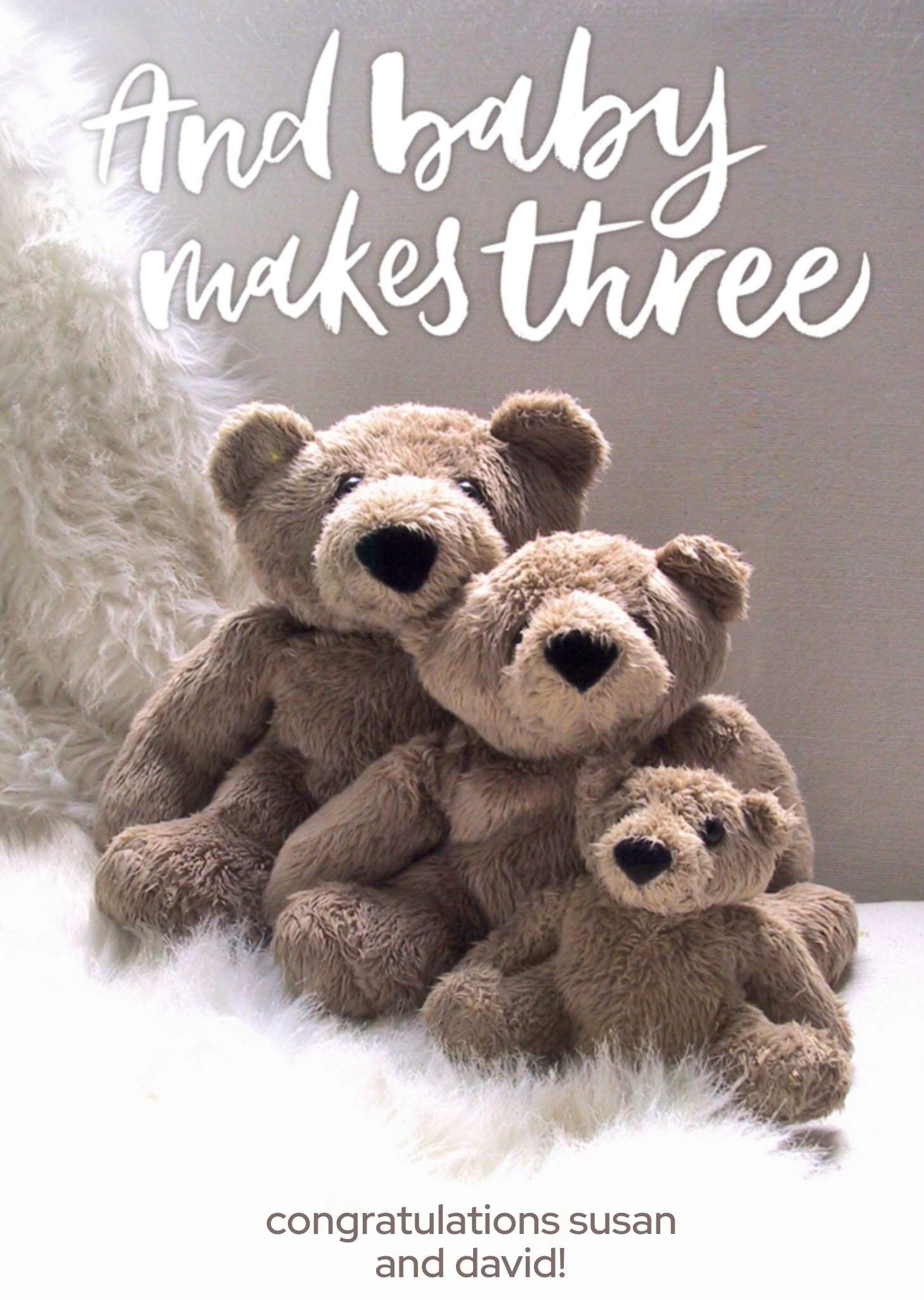 Greetz Geboortekaart baby makes three Standard Card